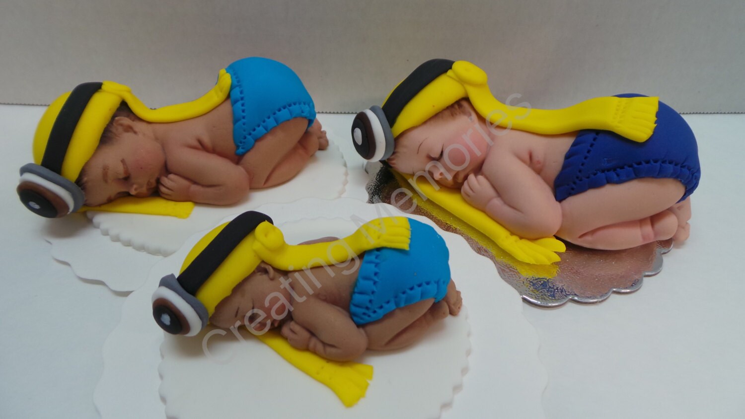 MINION Inspired Baby Cake ToppersEdible Vanilla FondantBABY Il Fullxfull Minion Inspired Baby Cake Toppersedible