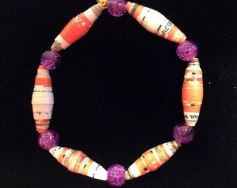 Upcycled Paper Bead Bracelet