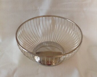 Wire Fruit Bowl Silver Plate