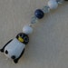 Scissor Fob - Lampworked penguin with Swarovski crystals