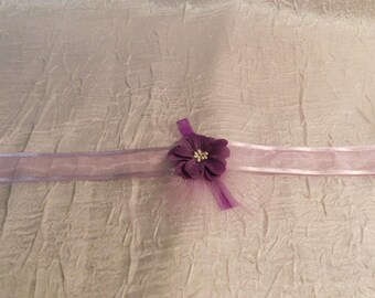 Collar Ribbon "wedding procession" purple flower child