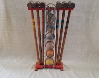 Antique Croquet Set, Vintage Outdoor Games