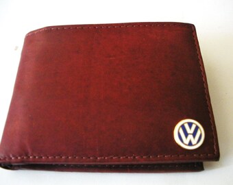 Volkswagen Brown Calfskin Men's Bifold Wallet