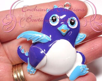 2" Purple and Blue Hatchimal Inspired Charm, Chunky Pendant, Keychain, Bookmark, Zipper Pull, Chunky Jewelry, Purse Charm, Planner Charm