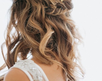 Gold Leaf Bridal Hair Comb, Wedding hair Comb,Rustic Woodland, Bohemian Head Piece, Boho Hairpiece Bridesmaids Hair Comb,Gold Leaves- ILINKA
