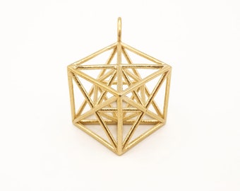 Metatron's Cube pendant - 3D Sacred Geometry - Merkaba pendant