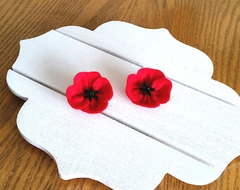 Veterans Day gift - Red Poppy Flower Brooch - Handmade Brooch from Felt - Red Flower from Felt - Birthday Gift
