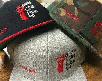 I Stand with Standing Rock snapback hat #nodapl pipeline native water protectors water is sacred