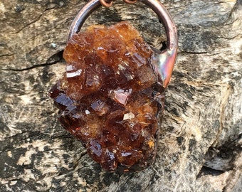 Citrine druzy necklace