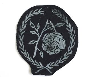 Victorian Broken Bloom Hand Stamped Patch