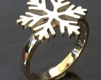Silver SnowFlake Ring, Winter, Christmas,