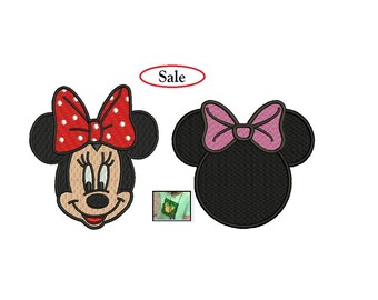 Minnie Mouse Embroidery Design - 2 designs of Minnie Mouse machine embroidery INSTANT DOWNLOAD