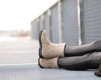 Wool Valenki Boots, Custom made boots Rubber Soles, Ankle Boots Natural Wool boots, Sale Winter Boots Womens Fall Boots Womens Slipper Boots