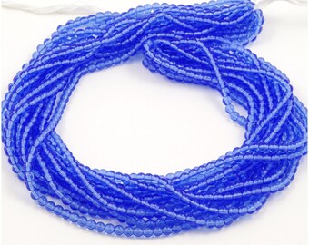 Czech Glass Sapphire Blue Round Druk Beads 4mm - 100