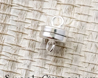 6 Silver Magnetic Barrel Clasps - Silver Plated Barrel Clasp - 8x4mm Magnetic Clasp - 4710 - Super Strong Magnet Clasp