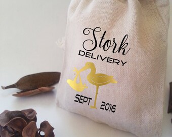 Stork baby shower, stork delivery, baby shower, baby shower favor, stork, stork favors, party favors, pregnancy announcement, baby stork