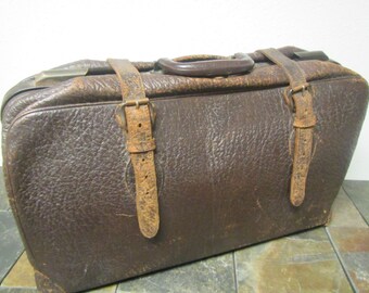 Vintage Leather Suit Case , Traveling bag , leather luggage , Antique Luggage,