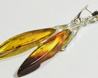 Baltic Amber Earrings, Gemstone earrings,Drop Earrings, Sterling silver earrings