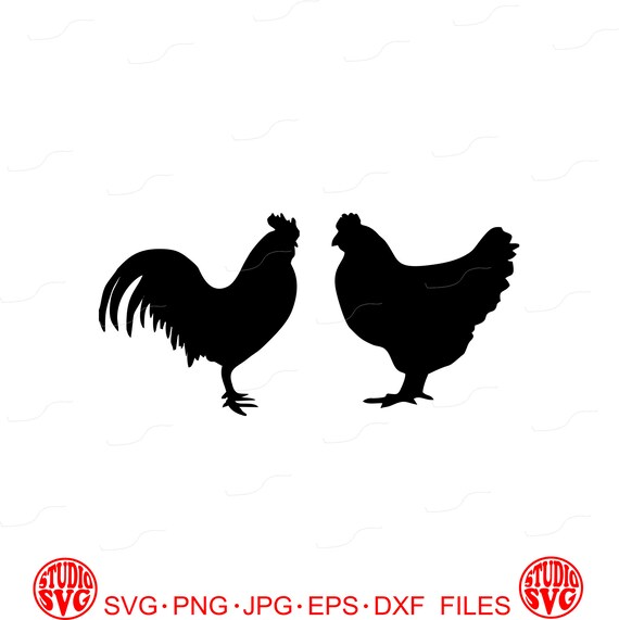 Digital Cut File Chicken Rooster Vinyl Cutting File SVG