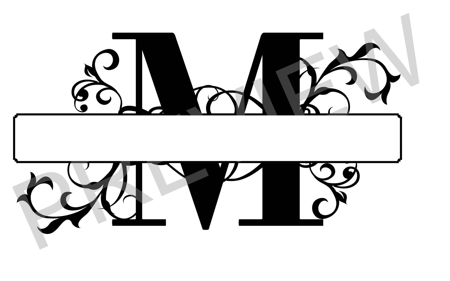 Download Split Monogram SVG, Letter M Regal Split Alphabet, Vector ...