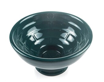 Medium Green Ceramic Shaving Scuttle Mug Bowl Handmade