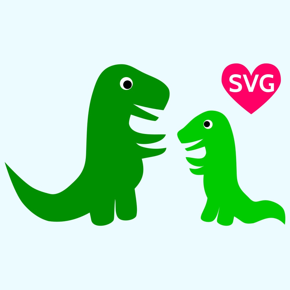 Download Cute Mom and Baby Dinosaur SVG files for Cricut and Silhouette to make Dinosaur cards, invites ...