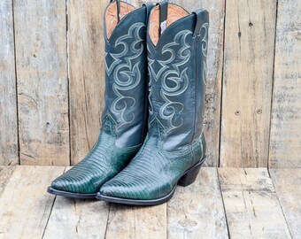 Nocona Lizard Skin Boots cowgirl boots Green Cowboy Boots Leather Cowboy Boots Leather Boots Western Boots Green Leather Boots cowgirl