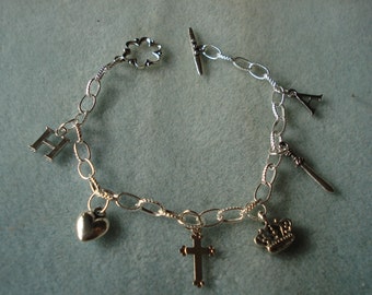Handmade Henry VIII & Anne Boleyn Charm Bracelet The Tudors