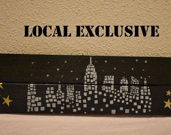 Wooden City and Stars Sign **Local Exclusive