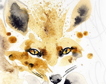 Martinefa's Original watercolor and Ink "Renard #2"
