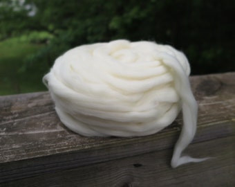Undyed Superwash Merino Roving, natural roving