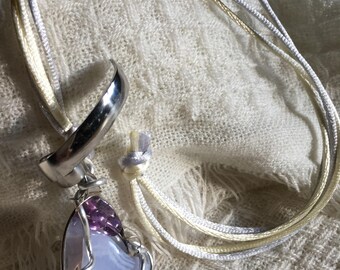 Chalcedony and Amethyst Pendant