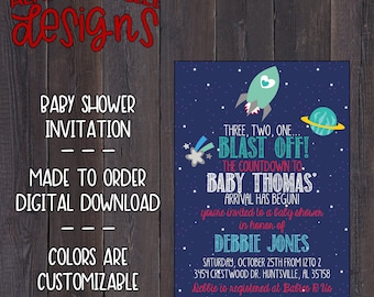 Space Baby Shower Invitation