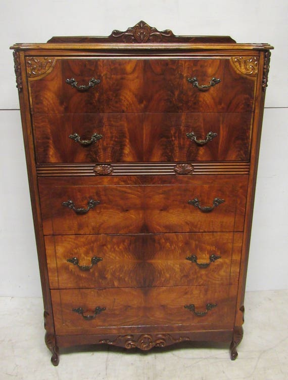 Beautiful burl walnut highboy dresser