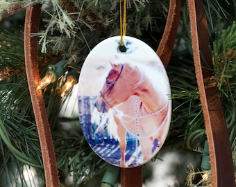 Horse Christmas Ornament, Photo Ornament, Horse Ornaments, Horse Gifts, Horse Memorial, Pet Ornament Memorial. Pet Ornament Personalized