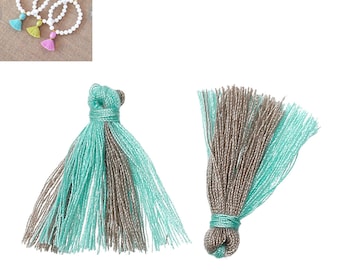 20 charms 25mm - blue/Brown-SC64872 Polyester fringe tassels-