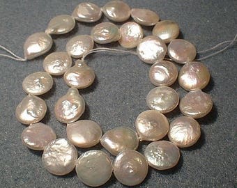 Freshwater Coin Pearls, 12mm, 1/2 strand