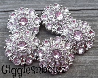 NEW Set of Five LiGHT PiNK Acrylic Rhinestone Buttons 27mm