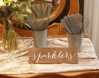 Sparklers Wood Sign - Wooden Wedding Signs - Wood