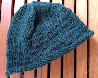 Hand knit wool/acrylic hat modern style for teens and college students holiday gift