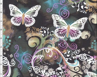 Michael Miller - Filigree Flutter - Butterflies - Multi - Fabric by the Yard CX3406-MLT