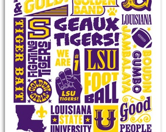 LSU Tiger “Wordblock” Poster