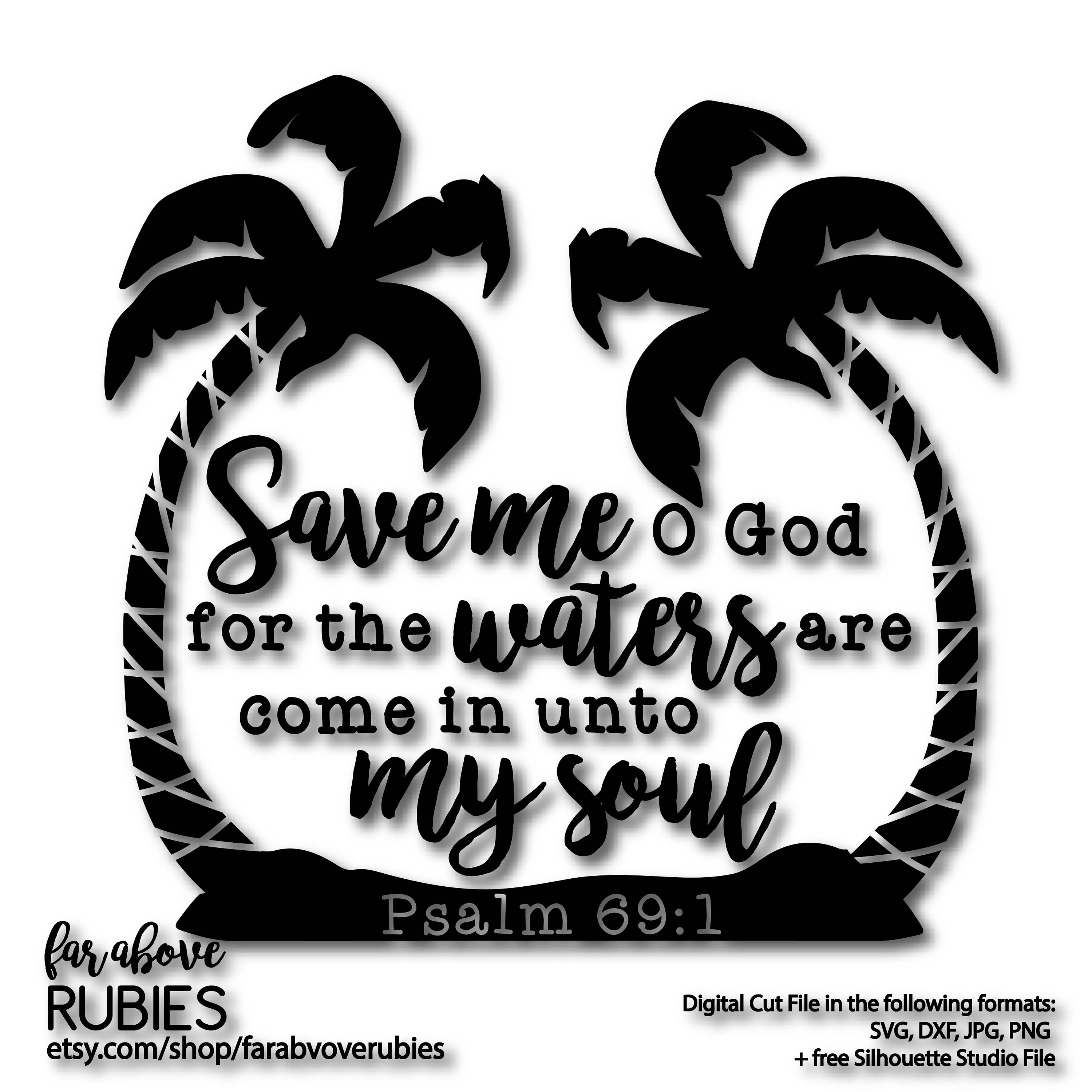 Download Summer Vacation Palm Tree Beach Psalm Bible Verse SVG EPS