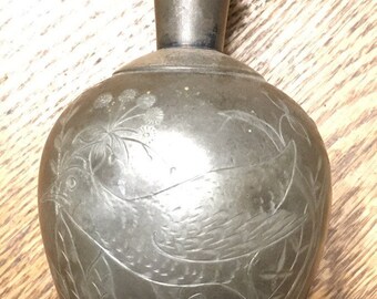Swan Footed Vase Silver Plate