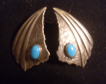 Sterling Silver and Turquoise Native American Earrings