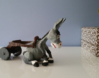 Stubborn Donkey and Cart rough cut carving