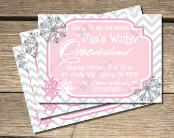 Winter ONEderland Birthday Invitation - 5X7