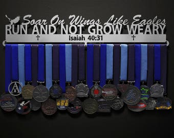 Isaiah 40:31 - Soar On Wings Like Eagles - Bible Verse - Allied Medal Hanger Holder Display Rack