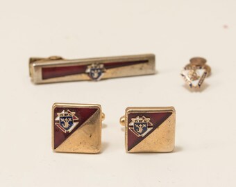 Knights of Columbus Tie tack, cuff links, and pin. Vintage.