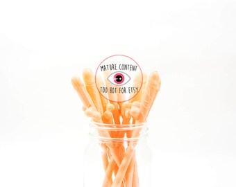 Nude Penis Straws Set of 10 / Bachelorette Party Penis Straws / Bachelorette Party Penis Decors / Bridal Shower Straws